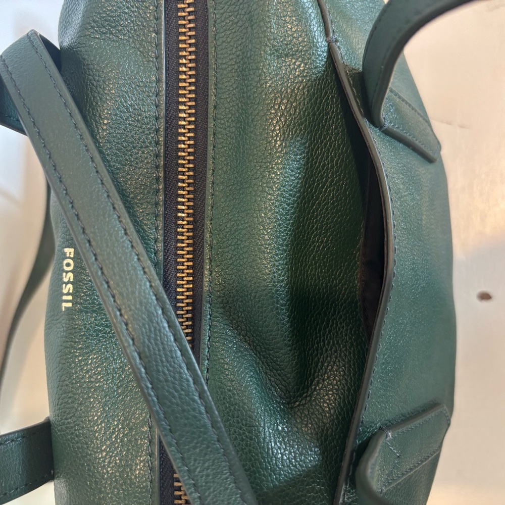Fossil Forest Green Leather Satchel - Picture 11 of 14